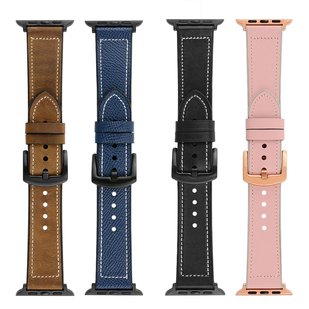Высококачественная кожа + силиконовый ремешок для apple watch band 42 мм 38 iwatch series 4/3/2/1 44 40