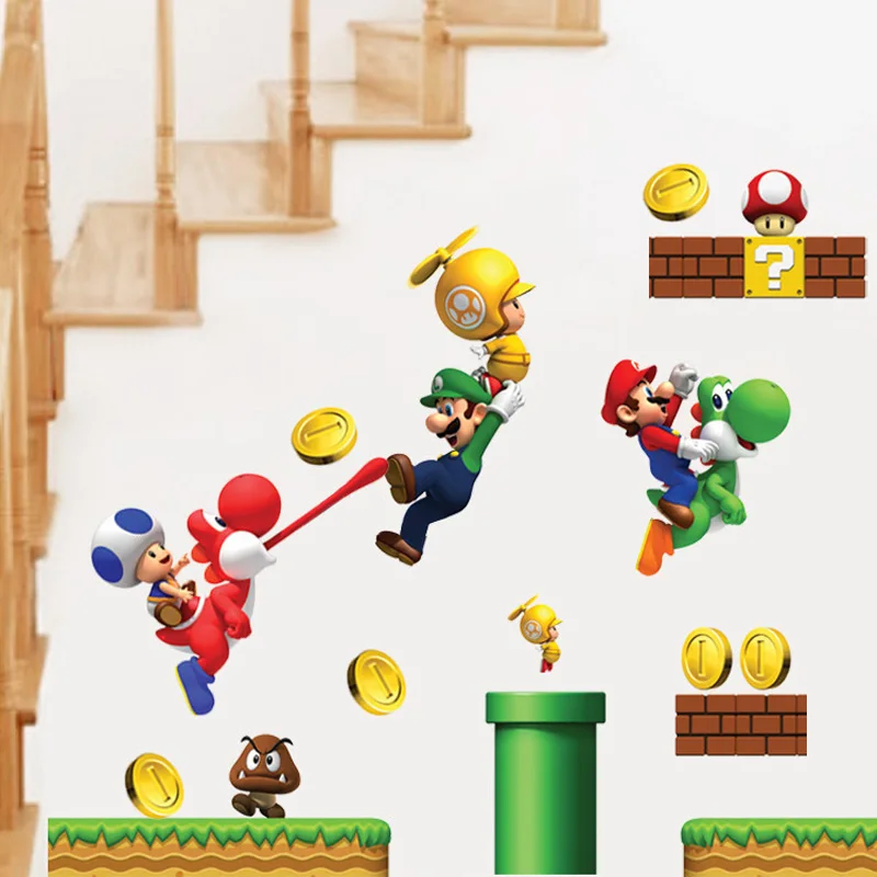 Виниловая Съемная стена стикер s Наклейка домашний декор S GIANT Big Super Mario Bros детская