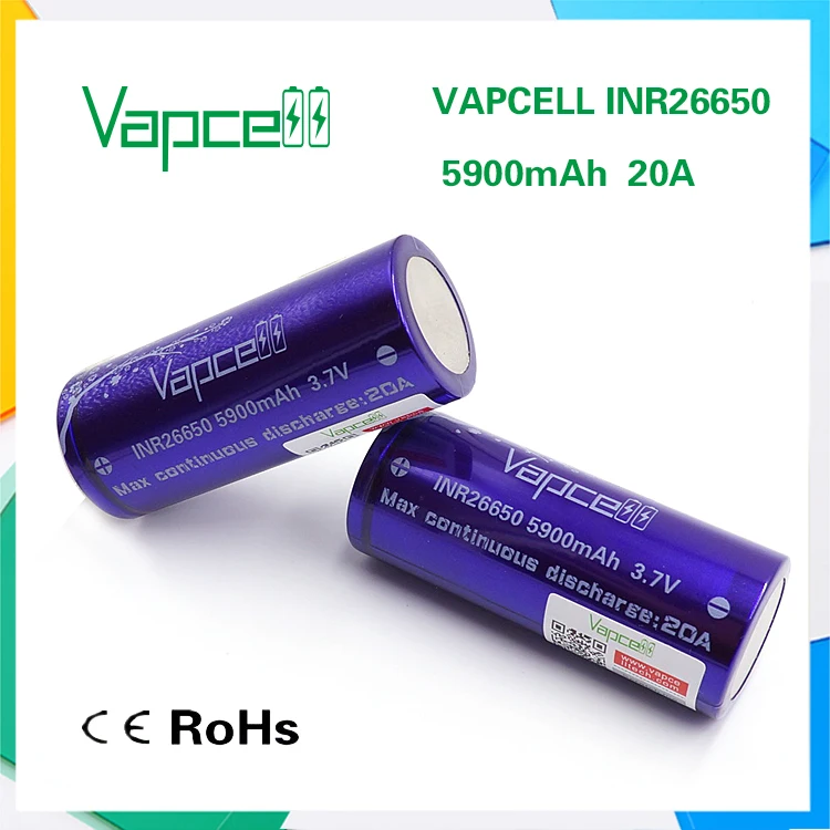 2 шт. VAPCELL INR26650 5900 мАч 20A аккумуляторная батарея INR 26650 большой емкости vape cell E-CIG IMR vs