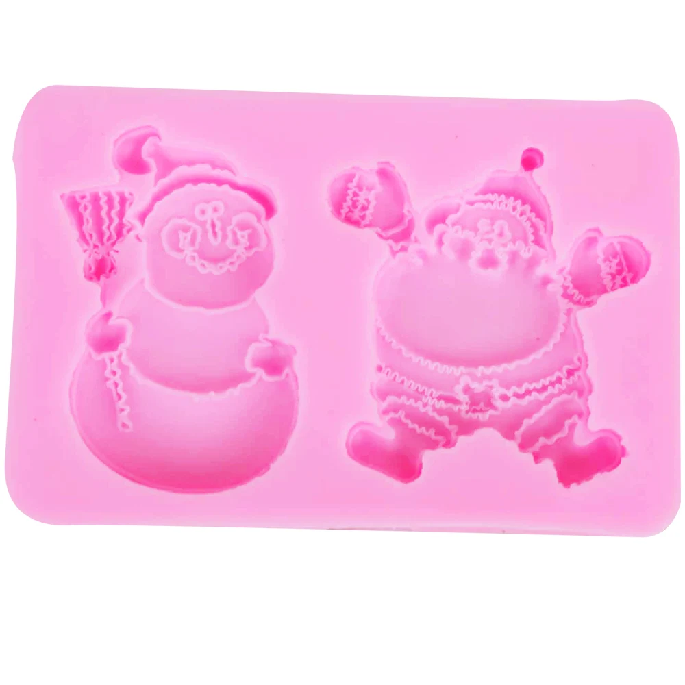 1 шт. силиконовая форма для мастики в виде снеговика Санта Клауса|chocolate mould|silicone mold