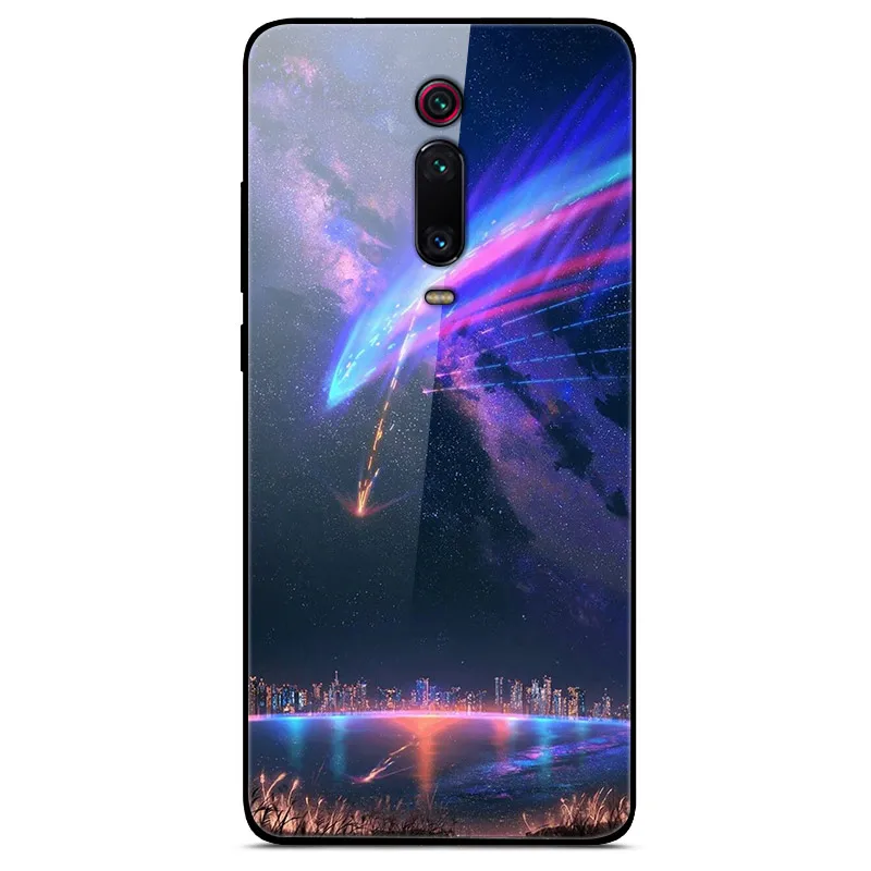 02 Для Xiaomi mi 9T Red mi K20 Pro Чехол закаленное Стекло Чехол Жесткий для задней панели чехол для телефона для Xiao mi Red mi K20 Pro mi 9T Pro ТПУ бампер чехол s - Цвет: 02