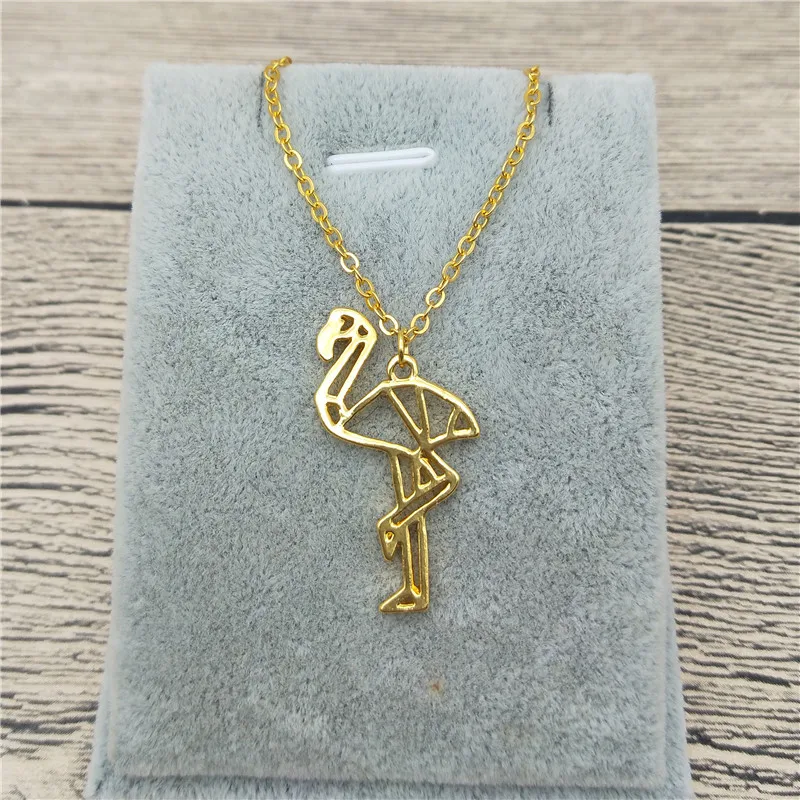 

New Trendy Flamingo Necklace Gold Color Silver Color Bird Jewellery Flamingo Pendant Necklace Women steampunk