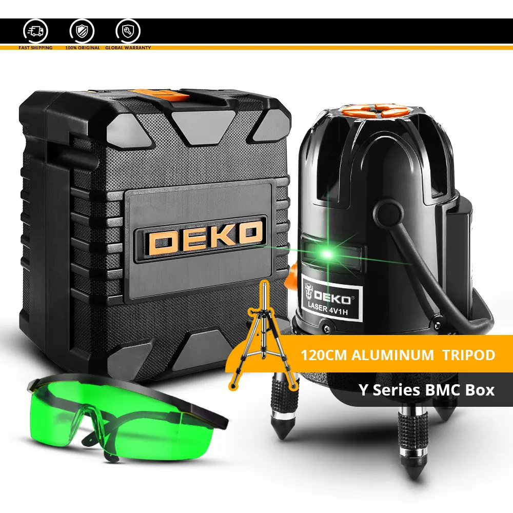 Tripod and Y Box Новое поступление DEKO DKLL501 самонивелирующийся 5 линий 6 точек горизонтальный и вертикальный зеленый лазерный уровень 360 градусов Y коробка набор - Цвет: Tripod and Y Box