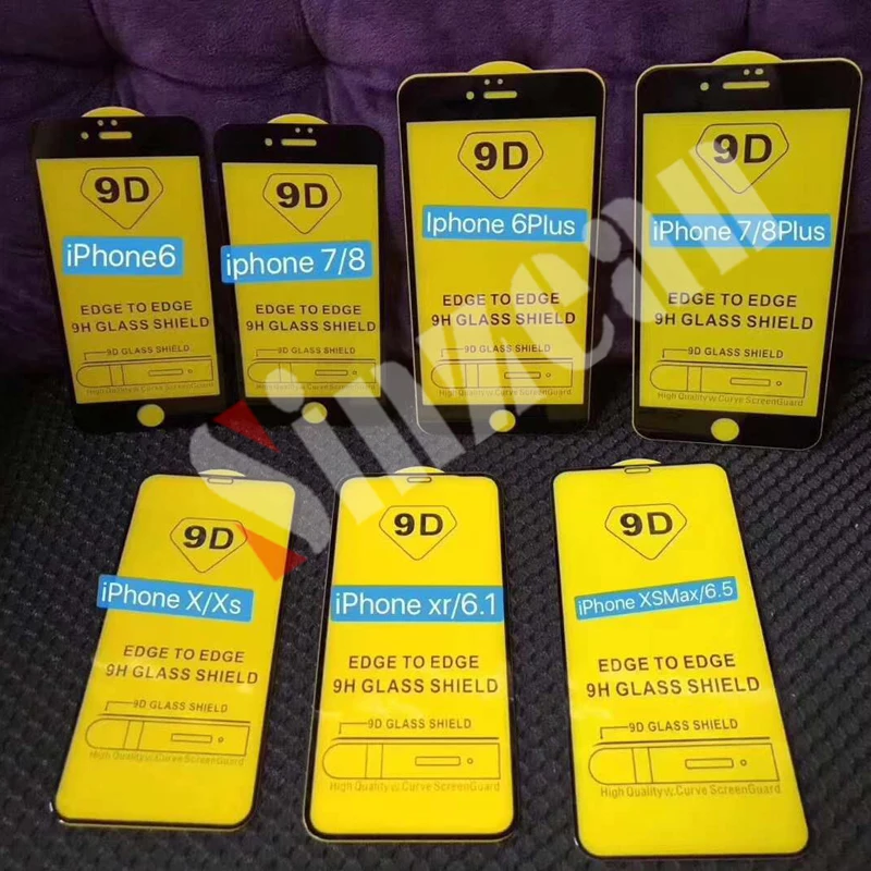 Закаленное стекло 9D с полным покрытием клея 100 шт. для Samsung