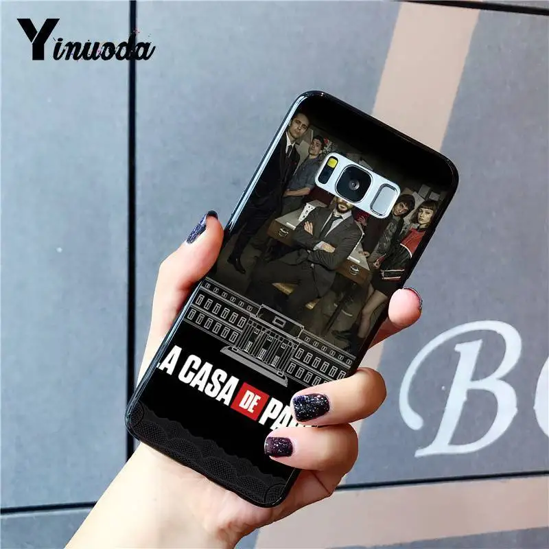 Черный мягкий силиконовый чехол Yinuoda из ТПУ для телефона Samsung Galaxy S8 S7 edge S6 plus S5