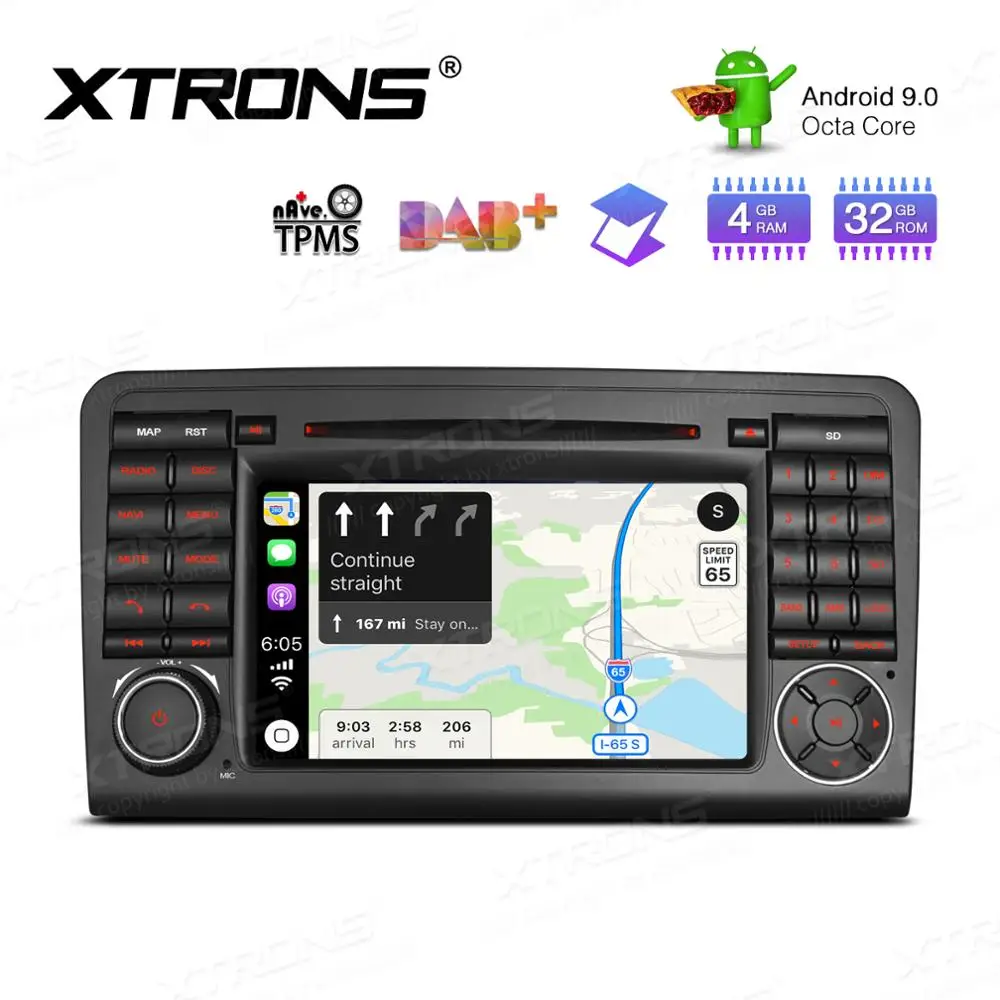 XTRONS 7 &quotHD Octa Core Android 8 0 автомобильный DVD плеер радио для Mercedes Benz ML класса W164 ML300 ML350