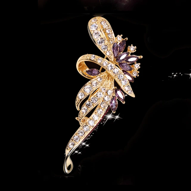 Женская свадебная брошь в виде цветка с кристаллами|large brooches|brooches for womencrystal flower