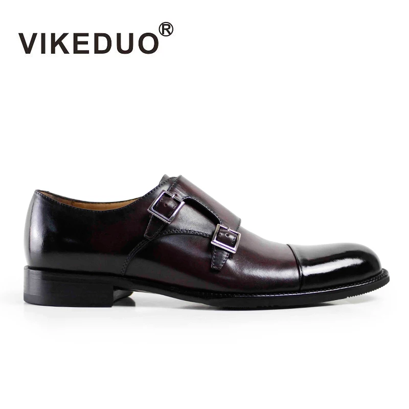Мужские классические туфли Vikeduo из натуральной кожи на ремешке свадебные офисные