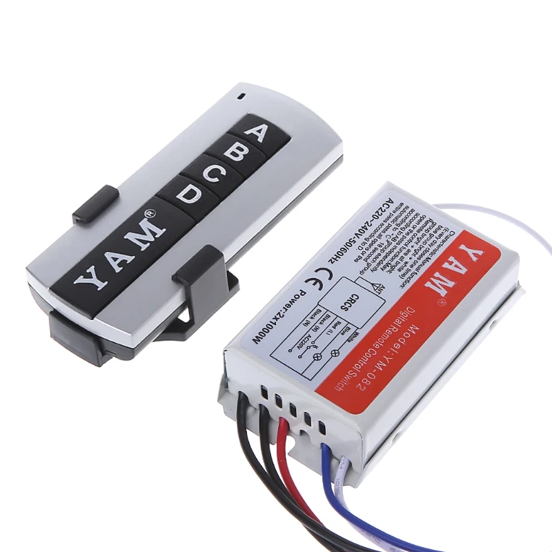 YAM 4 Way ON/OFF 220V беспроводной пульт дистанционного управления Переключатель цифровой приемник лампа с кнопки ABCD
