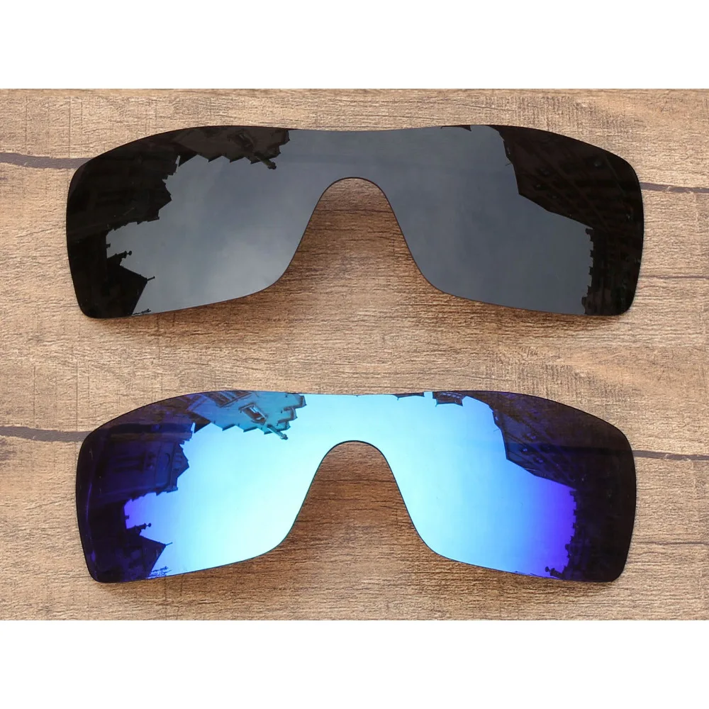 

Vonxyz 2 Pieces Stealth Black & Ice Mirror Polarized Replacement Lenses for-Oakley Batwolf Frame
