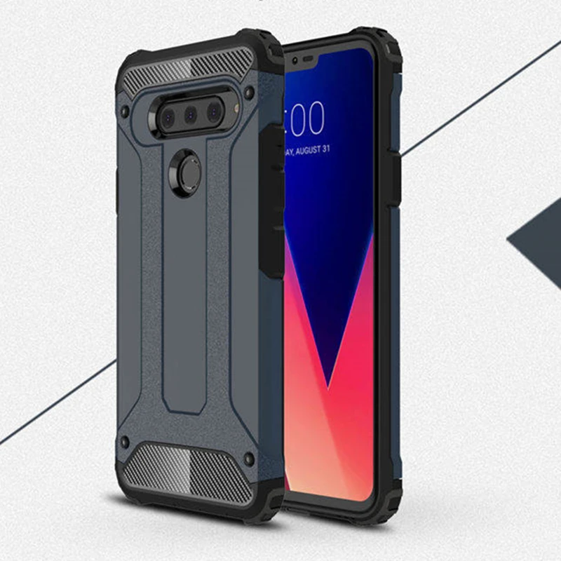 Чехол для LG V40 V50 ThinQ сверхпрочный гибридный жесткий армированный резиновый