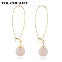 toucheart fashion pink beads earrings for women luxury vintage bohemian jewelry earrings gold crystal wedding earrings ser190075