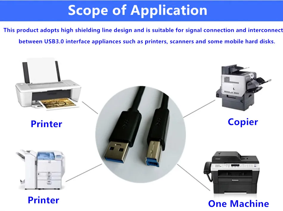 USB B кабель 3,0 высокоскоростной 1,8 м usb Тип B папа-папа USB 3,0 кабель для принтера для Canon Epson hp ZJiang принтер ЦАП USB B кабель
