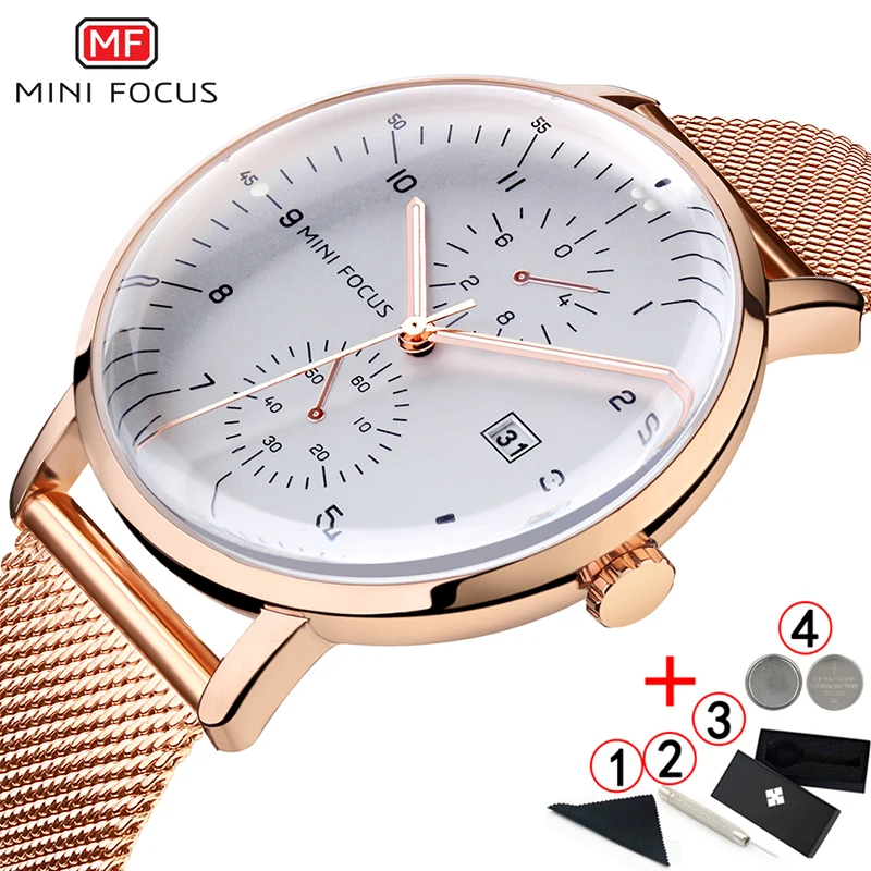 Мужские часы топ бренд Роскошные мужские с мини фокусом и кристаллами деловые