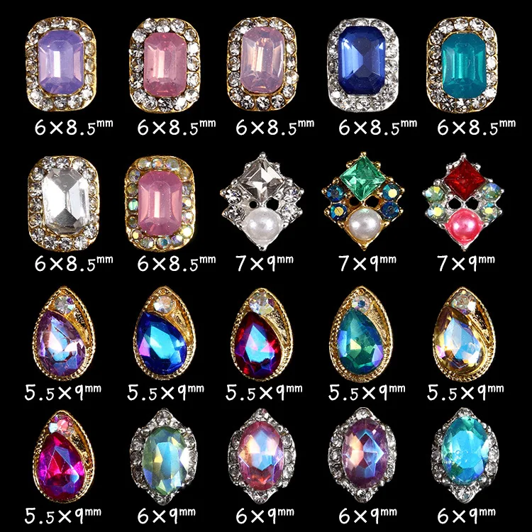 Красивый новый 10 шт Кристалл Красочные Стразы для ногтей сплав украшения дизайна