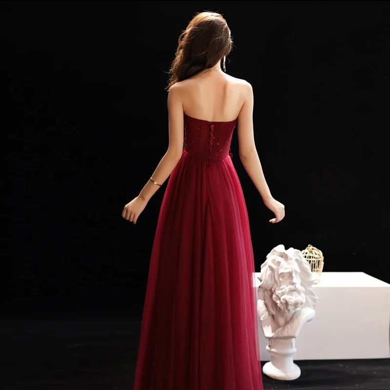Выпускное Платье Цвета Бургунди милое длинное сексуальное без рукавов Vestidos de gala Плюс Размер без спинки платья женские вечерние E558