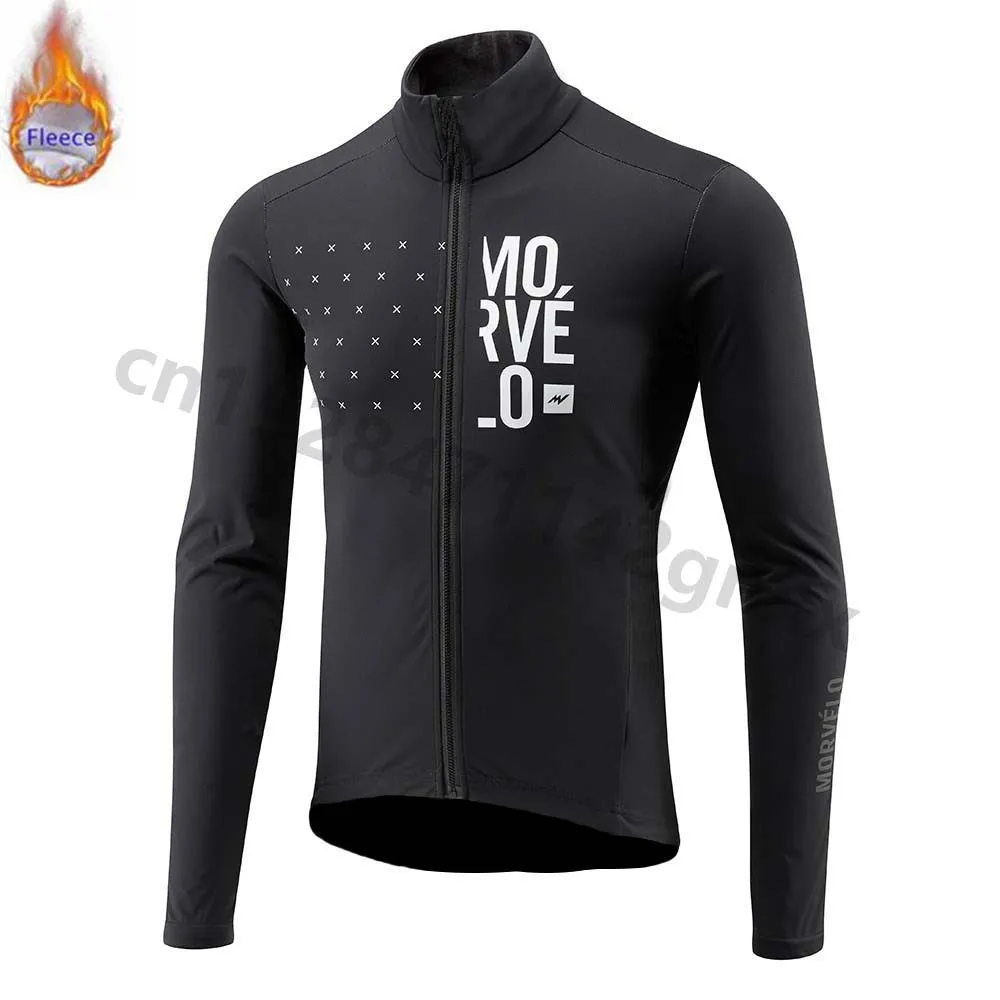 Morvelo, Зимняя Теплая Флисовая велосипедная футболка с длинным рукавом, Мужская одежда, профессиональная команда, одежда для активного отдыха на велосипеде, Ropa Ciclismo