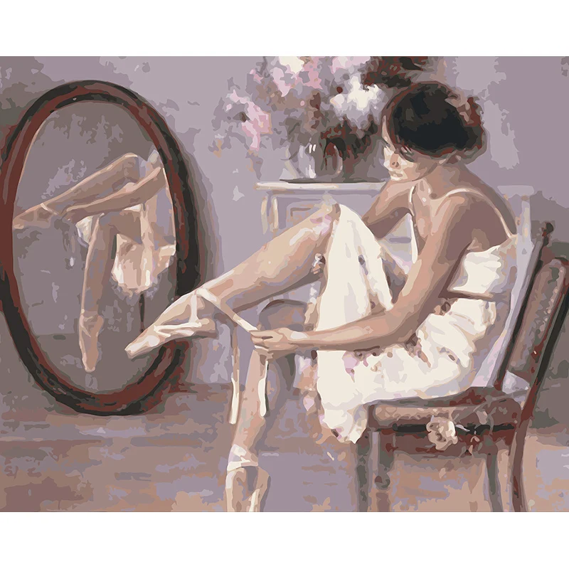 ArtSailing DIY фотографии по номерам балетная девушка галстук шнурки картины Холст