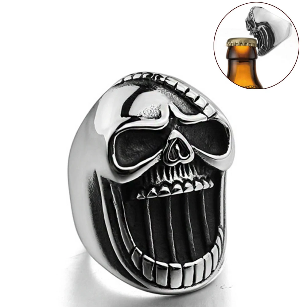 Готический Скелет Панк Винтаж шрам челюсть открывалка для пива нержавеющая
