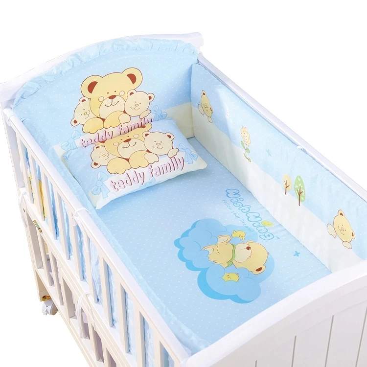 

Baby Crib Bedding Set Boy Girl Cot Bumper Set Infant Children Nursery Baby Bed Organizer Bumper Pillow Mattress with Filling