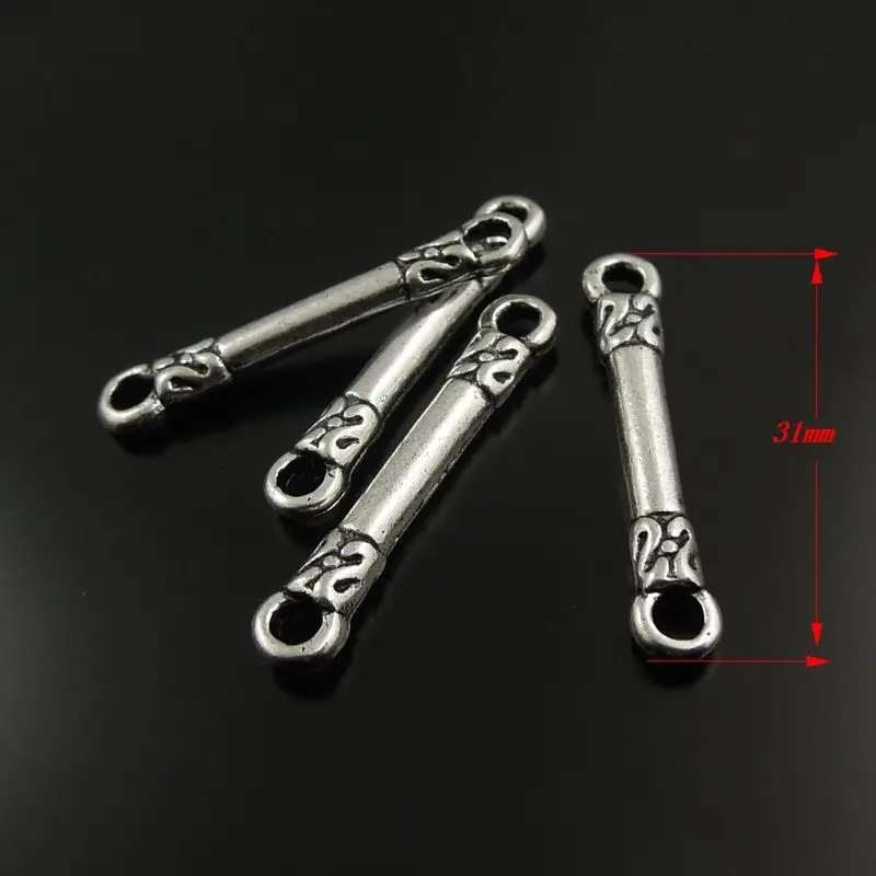 40 шт./лот античный серебряный цвет сплав палочки Браслет Разъем Ожерелье