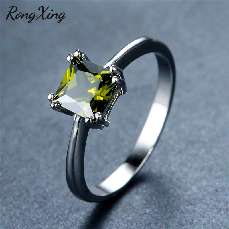 RongXing разноцветные кольца принцессы для женщин винтажное модное серебряное