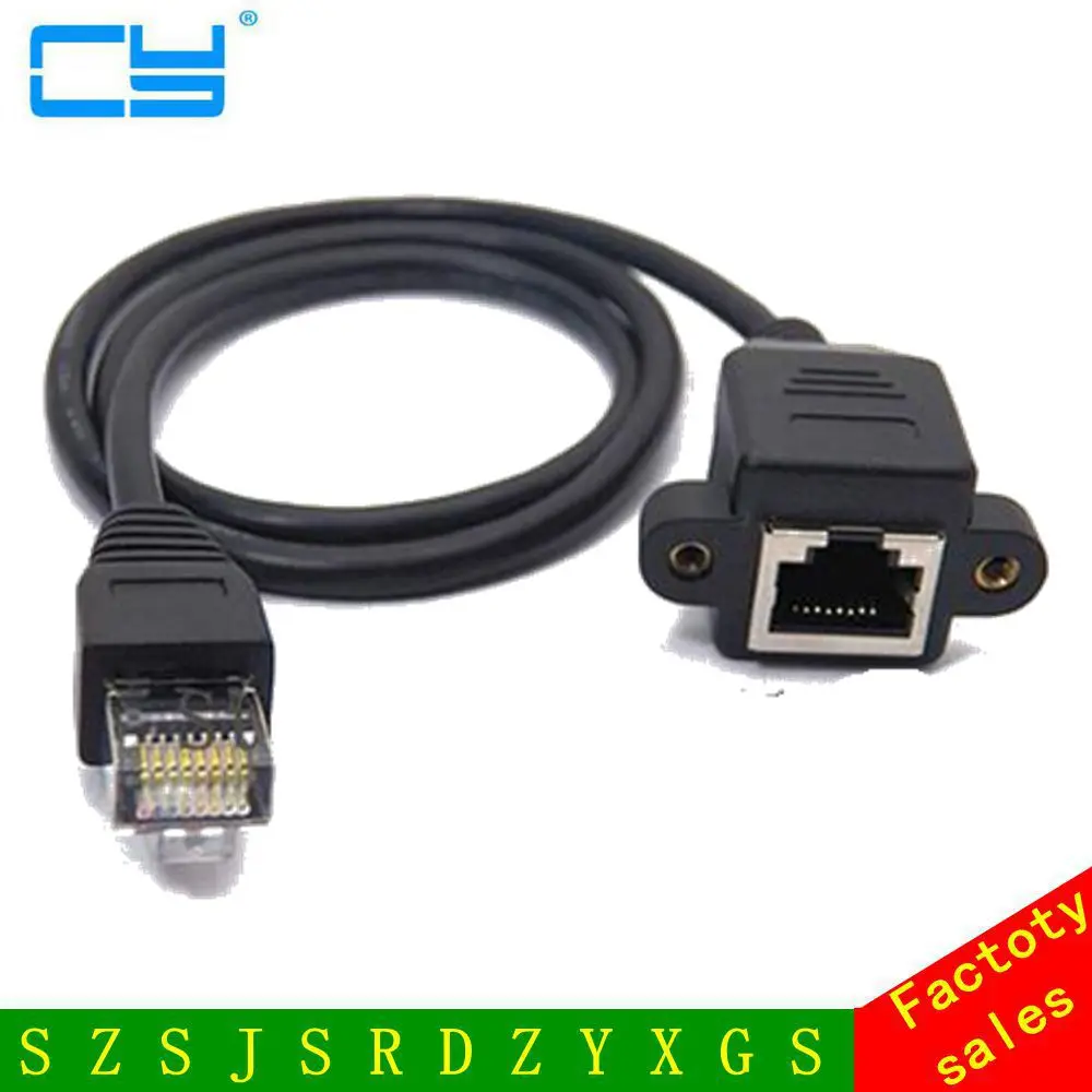 0 3 MScrew Панель Крепление RJ45 Cat5 папа к женскому LAN Сетевой удлинитель Кабель с
