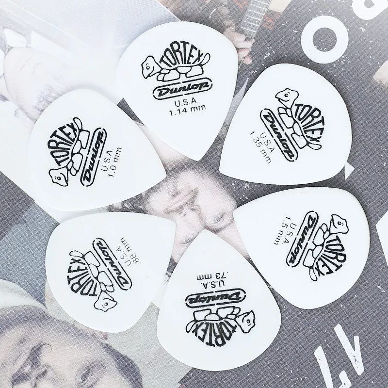 1 шт. Dunlop Tortex медиатор для гитары s Белый медиатор для бас-гитары Акустические электрические аксессуары классические медиаторы для гитары s