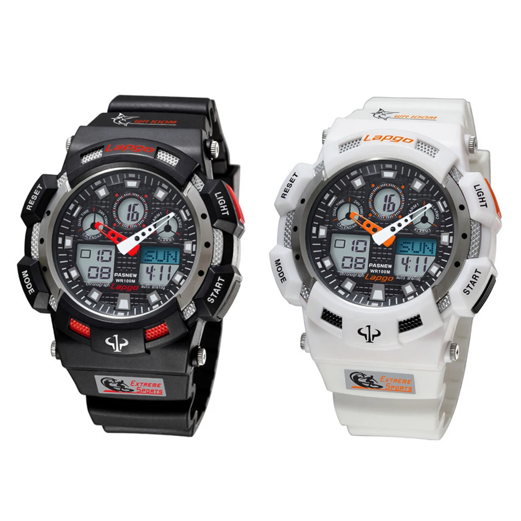 Chigu Quartz Smart Watch100m Men 3 Colors Dual Display Waterproof Watch Alarm Clock Outdoor Sport Modern | Электроника
