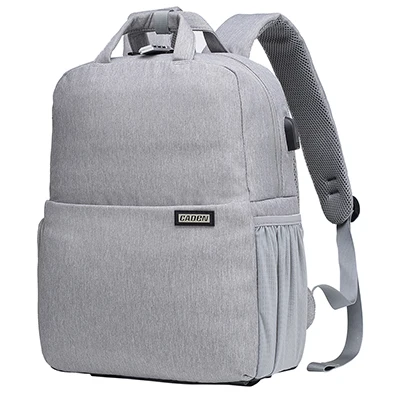 Large sliver grey Caden DSLR сумка рюкзак для камеры отсек для ноутбука водонепроницаемый Противоугонный с usb-портом для зарядки дождевик для Canon Nikon sony - Цвет: Large sliver grey