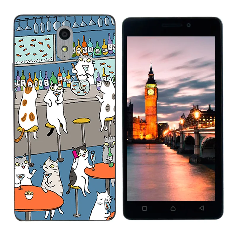 for Lenovo Vibe P1 M Silicon Painted High Quality Cat Landscape Printing TPU Back Case P1M Phone Cover Capa |