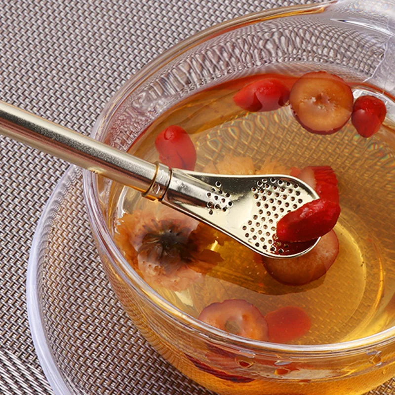 6 шт 304 Нержавеющая сталь Экологичные Многоразовые питьевой соломы розовое