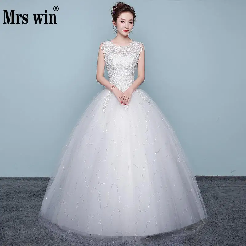 Новое свадебное платье Mrs Win элегантное бальное платье с круглым вырезом роскошное свадебное платье es Vestido De Noiva размера плюс Vestidos De Noiva F