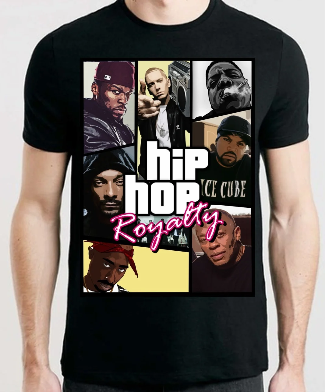 Мужская модная футболка рэп боги хип хоп роялти доктор Эминем SNOOP DOGG 2 PAC BIGGIE