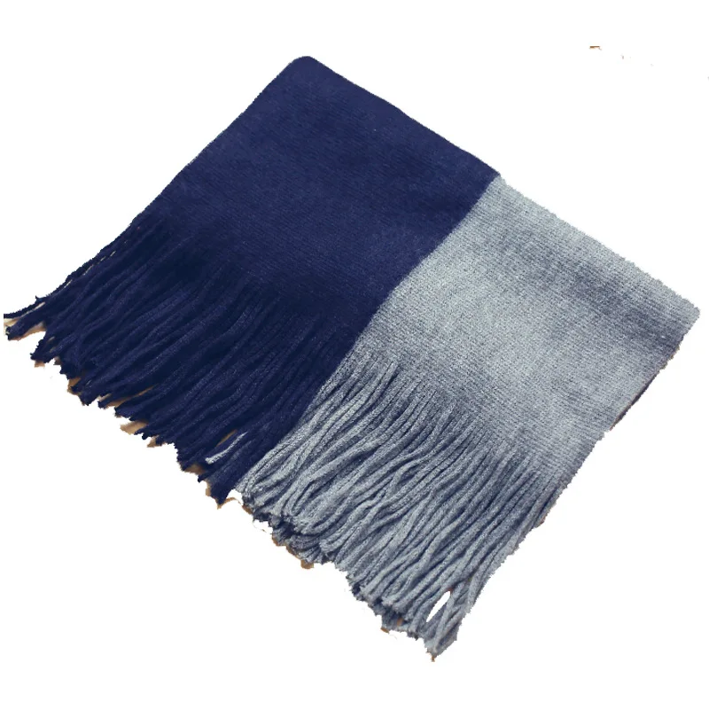 

VOHIO 2017 winter scarf men's scarf With long tassels for the Christmas scarf men's knitted wool yarn of the young people gift