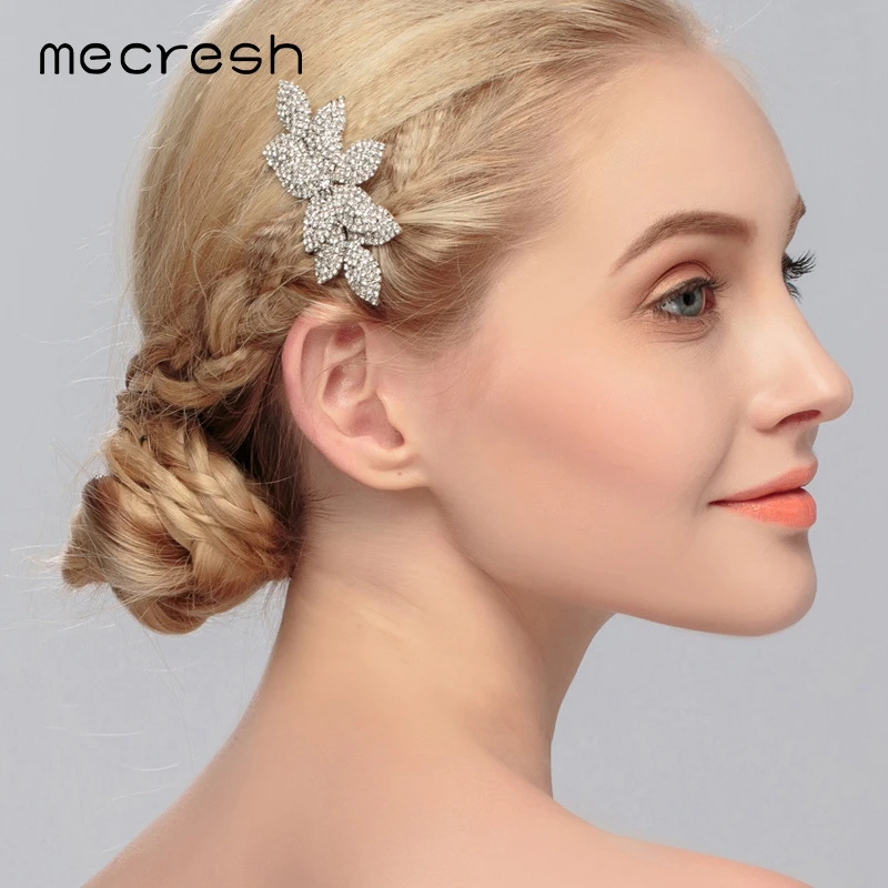 Женские заколки для волос Mecresh в виде цветов и кристаллов аксессуары на свадьбу