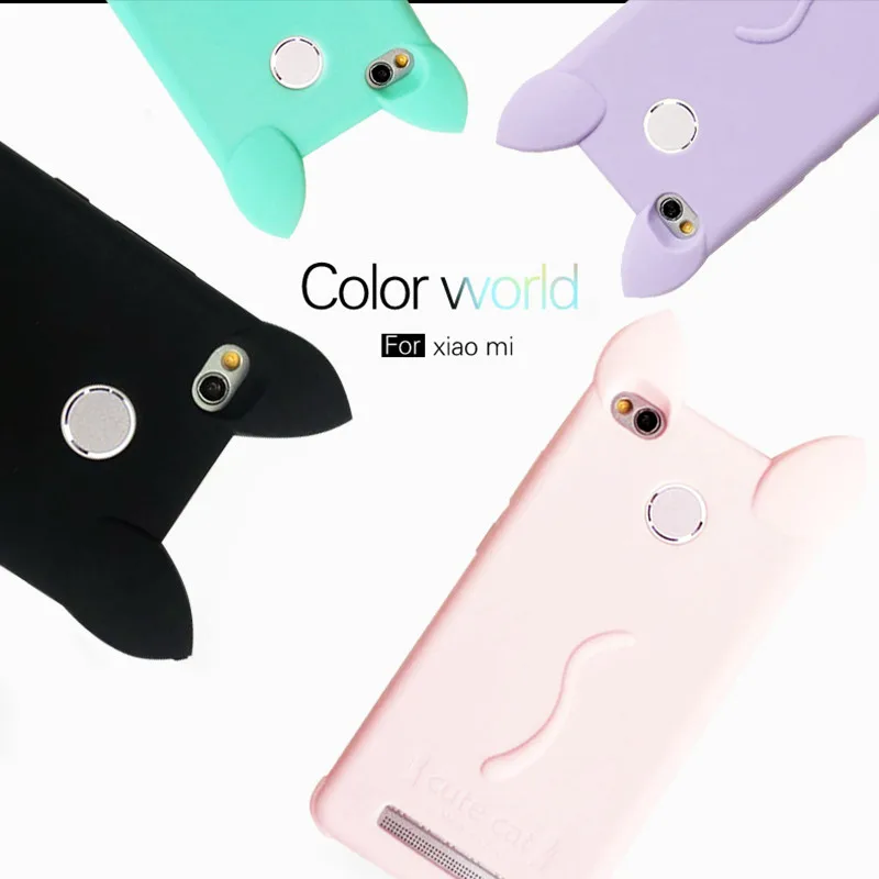 For Xiaomi Redmi 3S Case Cute Color Cat Ears Soft Silicone GEL Phone 3 Pro Prime Coque Funda |
