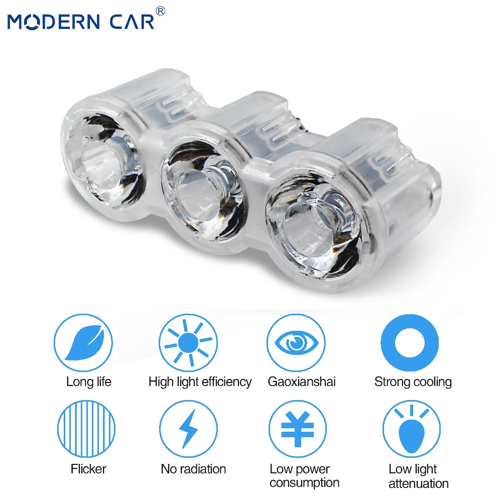 Современный автомобильный один ряд 3 xbulbs 12V DRL дневная ходовая лампа мотоцикла светодиодный светильник ting передние противотуманные фары светильник кронштейн атмосфера светильник s