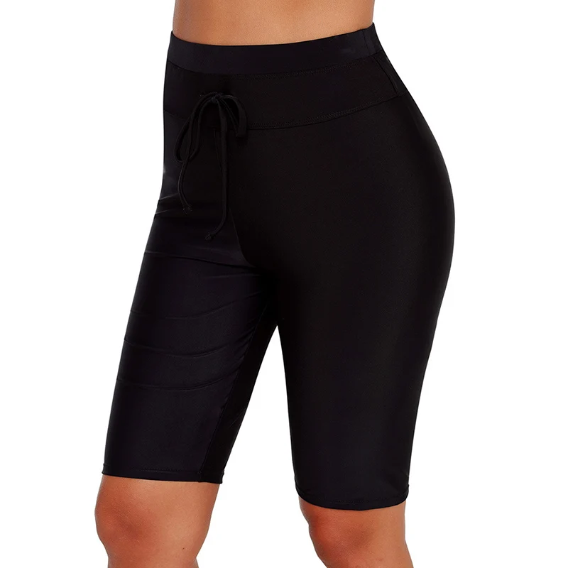 Женские пляжные шорты купальник с высокой талией танкини длинные спортивные