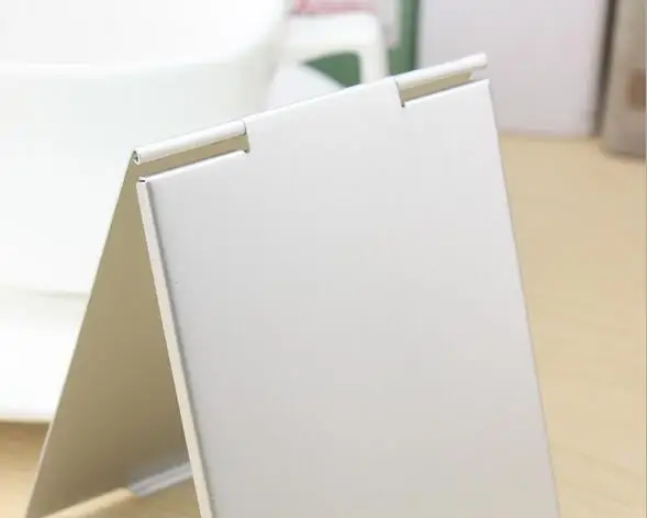 Ультратонкие карманные зеркала для макияжа прямоугольные складные серебристые