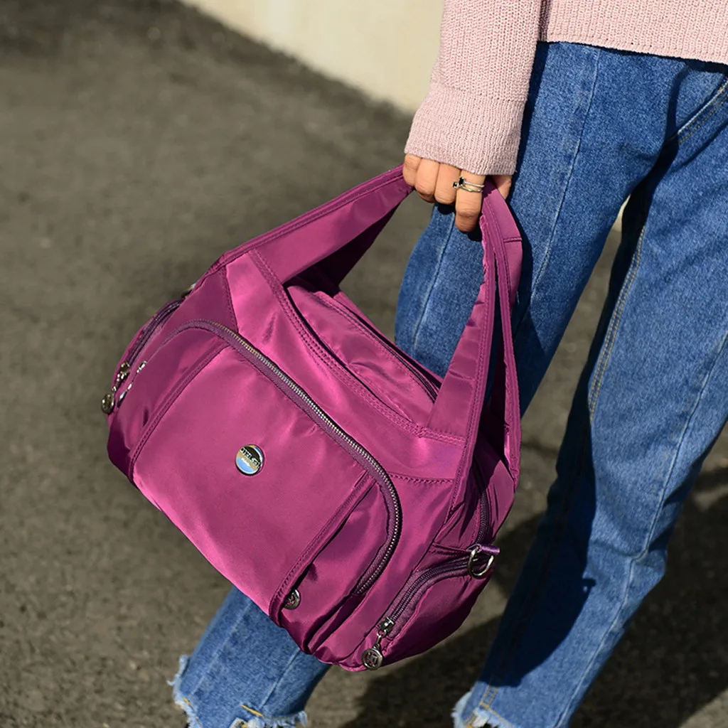 Women nylon shoulder bag handbag solid zipper waterproof Fashion Simple wild crossbody bag Messenger Bags sac main femme bolsos