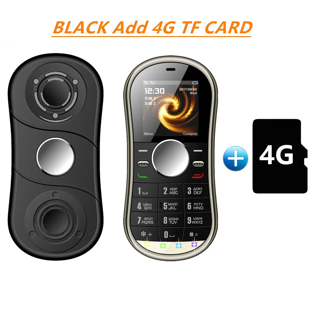 Black N 4GB TF Card SERVO S08 Спиннер-Спиннер Мобильный телефон 1,3 дюймов двойной SIMGPRS Bluetooth FM радио Ручной Спиннер сотовый телефон с русской клавиатурой - Цвет: Black N 4GB TF Card