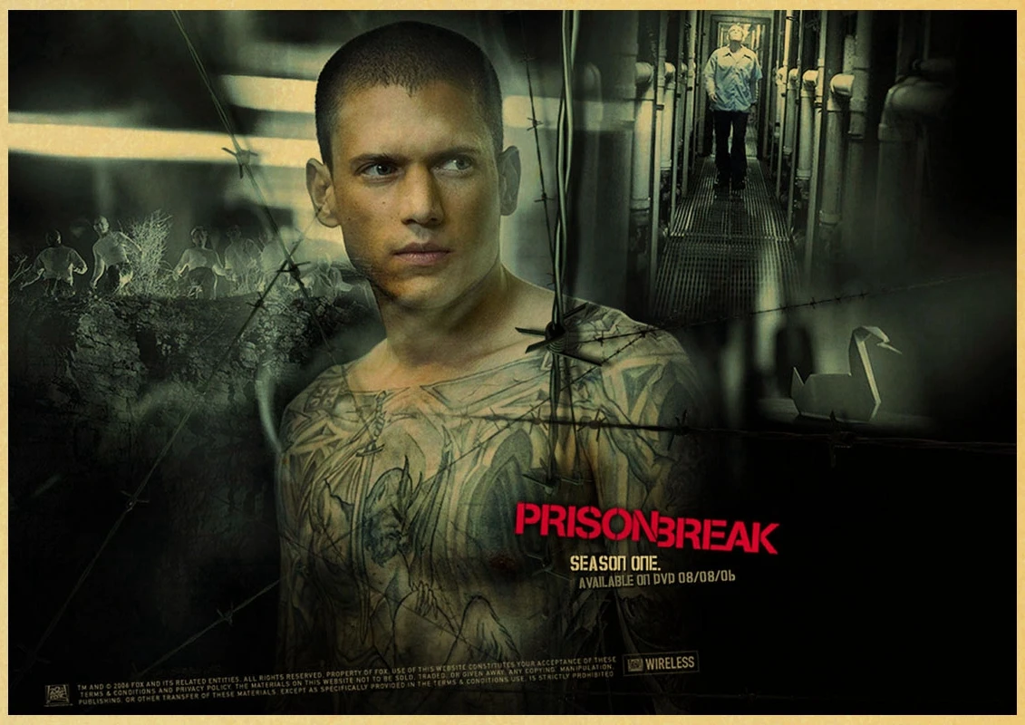 B039 Prison Break Wentworth Miller Доминик Пёрселл винтажный бумажный плакат настенная живопись украшение дома 42X30 см 30X21 см - Цвет: B039