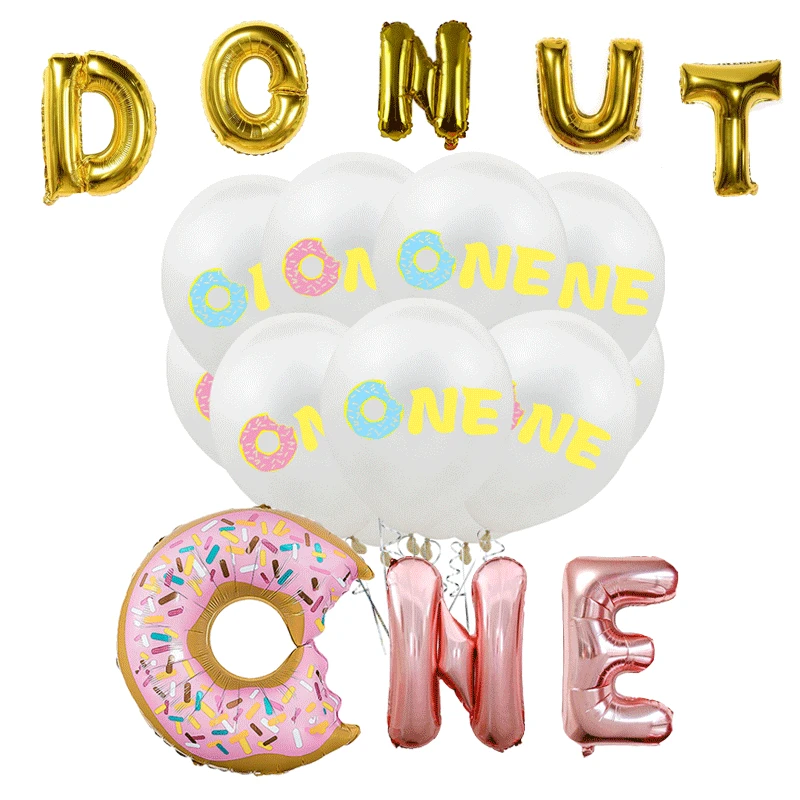 Новинка большой торт Пончик еда фольга шар дети 1 день рождения детский душ