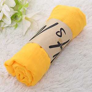 Bright Yellow Новая мода хлопок лен сплошной цвет женский шарф Роскошные хиджабы Мусульманский Исламский женский шарф шарфы большой размер вуаль летняя шаль - Цвет: Bright Yellow