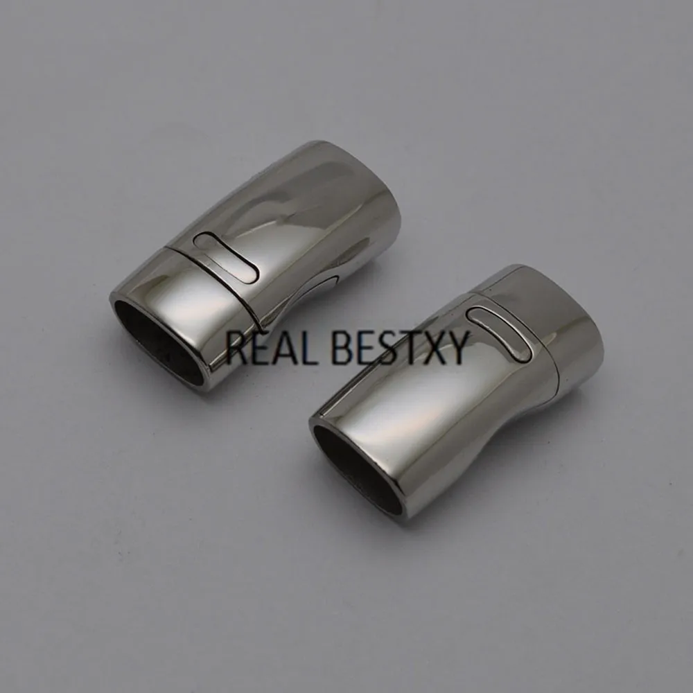 glossy steel logo 2 шт./лот логотип на заказ Нержавеющая сталь простой магнитный замок застежка для кожаных браслетов DIY ювелирных изделий матовый/глянцевый - Цвет: glossy steel logo