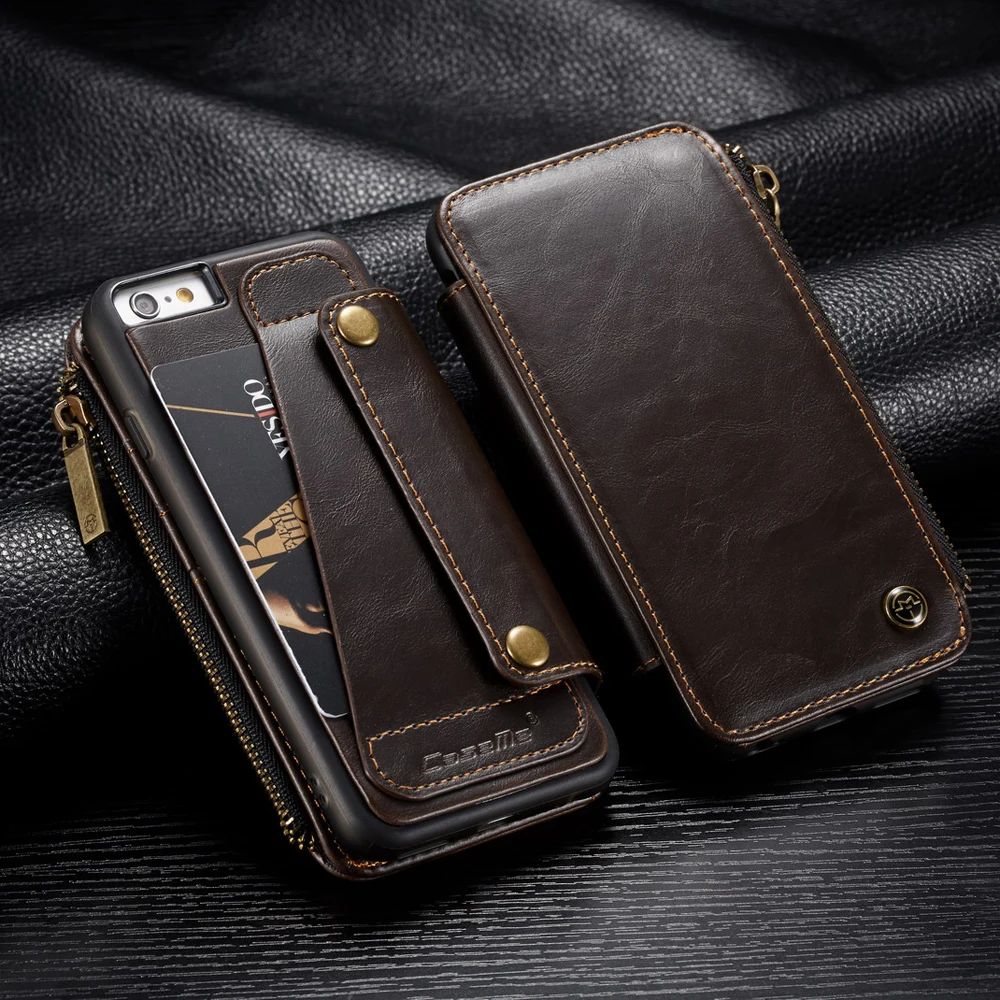 Чехол кошелек на молнии с застежкой молнией и отделением для карт iPhone 6s 6 Plus plus