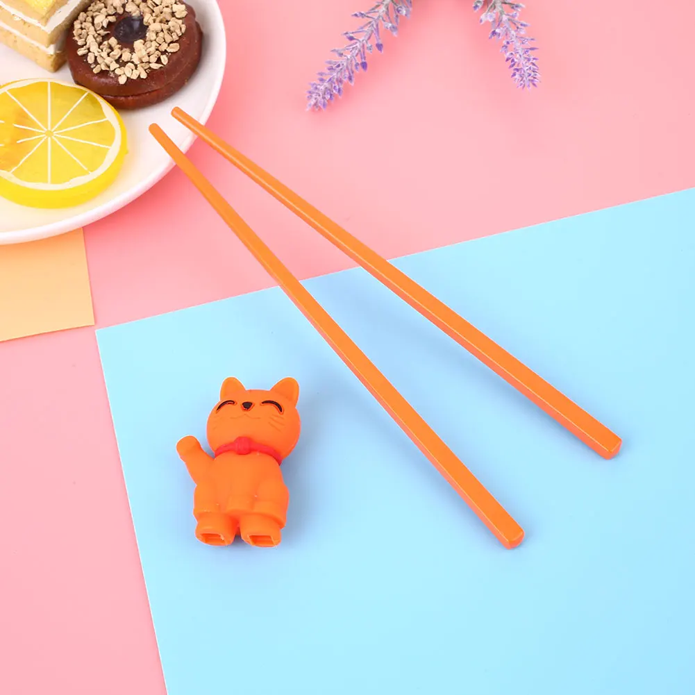 Chopsticks Reusable Dishwasher Safe Cat Tool Chopsticks Learning for Kids Training 1 Pair Helper Food Eating Fun
