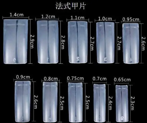 500pcs/bag Fake Nail Tips 10 Sizes Half CoverFrench DIY Salon False Art Wholesale Free DHL Fedex TNT | Красота и здоровье