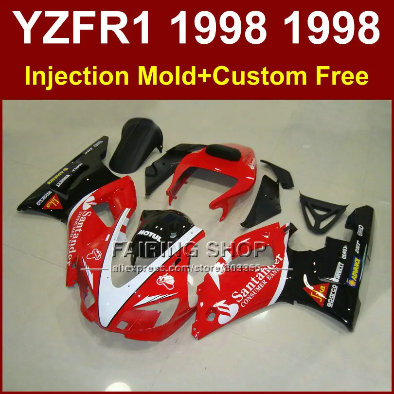 SH8Y красный черный комплект обтекателей для YAMAHA YZF R1 YZF1000 98 99 Sika пользовательский